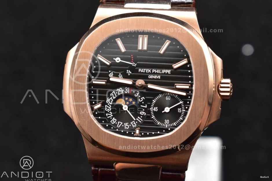 on Gray Croco 5712 A23J Best SS GRF Dial Strap Brown Edition RG Nautilus 0227